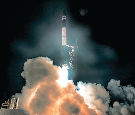 Alpha, a rocket from Firefly Aerospace in Cedar Park, launched from Vandenberg Space Force Base in September and deployed a satellite in low Earth orbit. PHOTO COURTESY OF: FIREFLY AEROSPACE