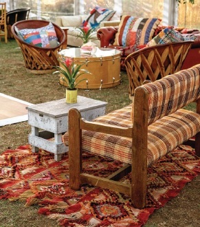 patchwork seating to set the TX vibe; Photography by Kristen Kilpatrick